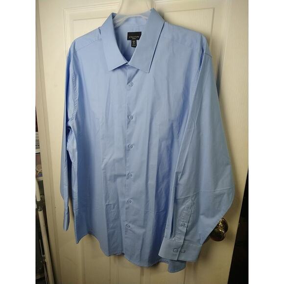 Structure Men's XXL Shirt Blue Modern Fit Long Sleeve Collared Button - Picture 2 of 10